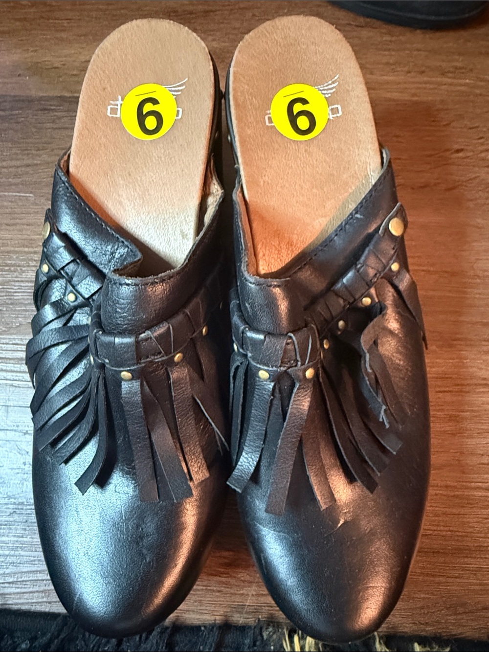 Dansko Women’s Black Tassel Slip-On Mules size 9.0 US slip on